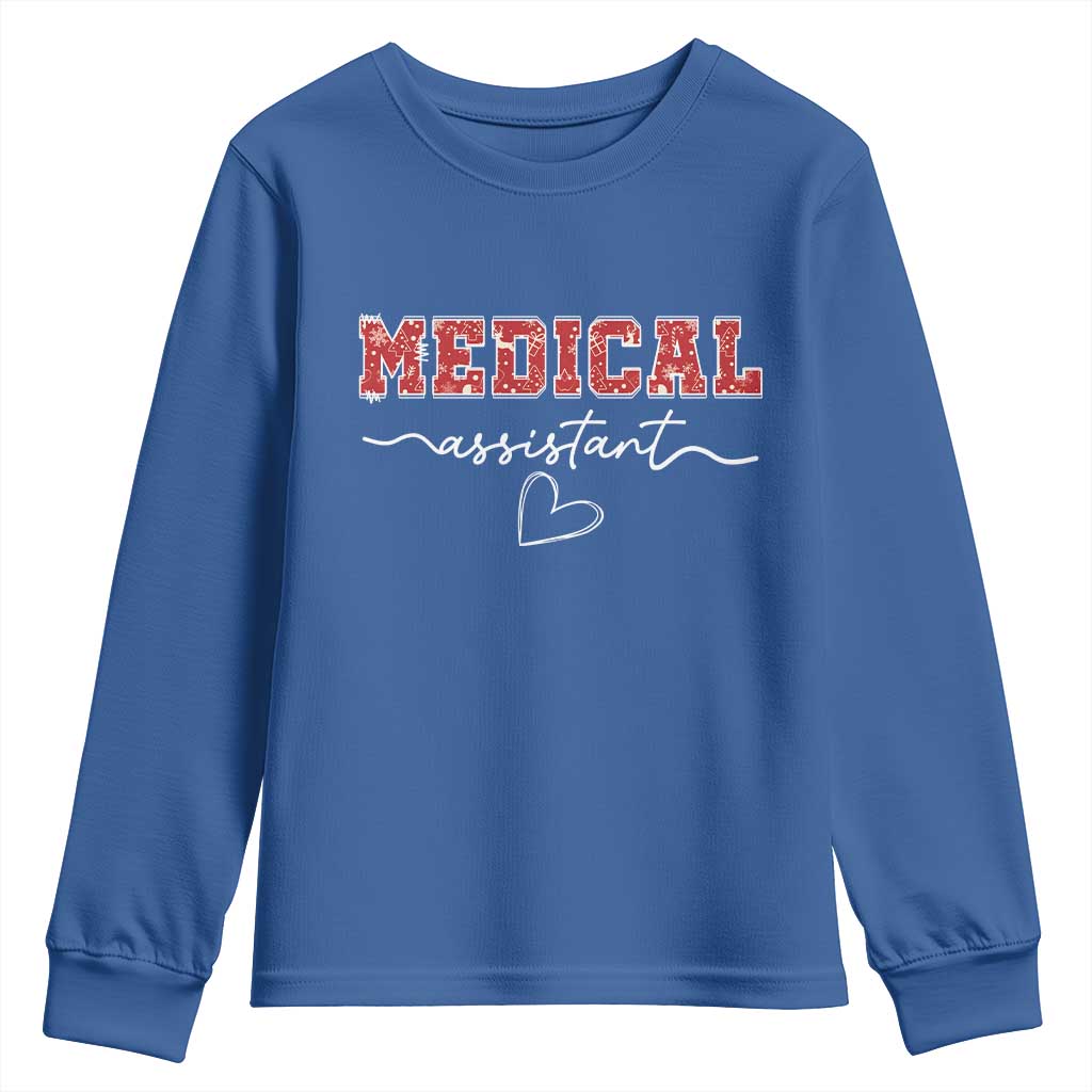 Christmas Medical Assistant Youth Sweatshirt MA Nurse Gift TS10 Royal Blue Print Your Wear