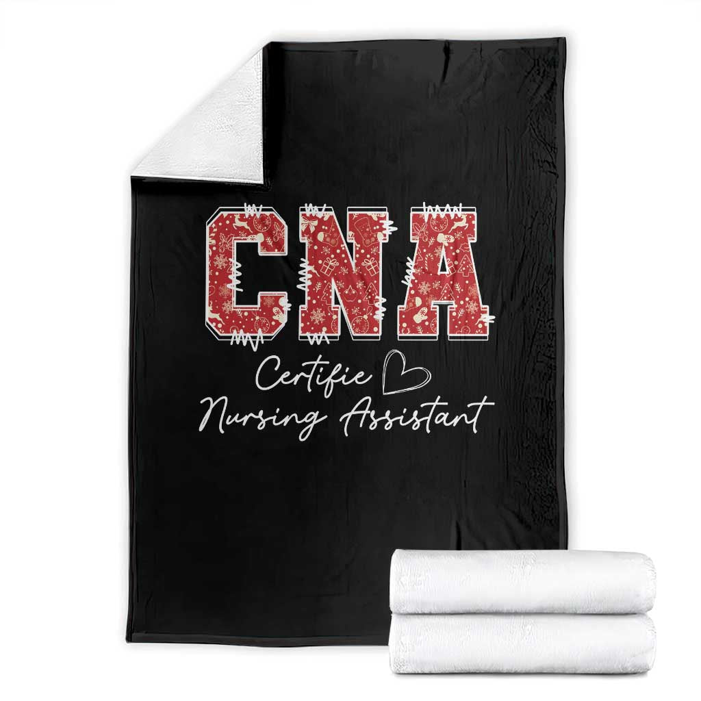 CNA Christmas Throw Blanket Certified Nursing Assistant Gift TS10 Black Print Your Wear