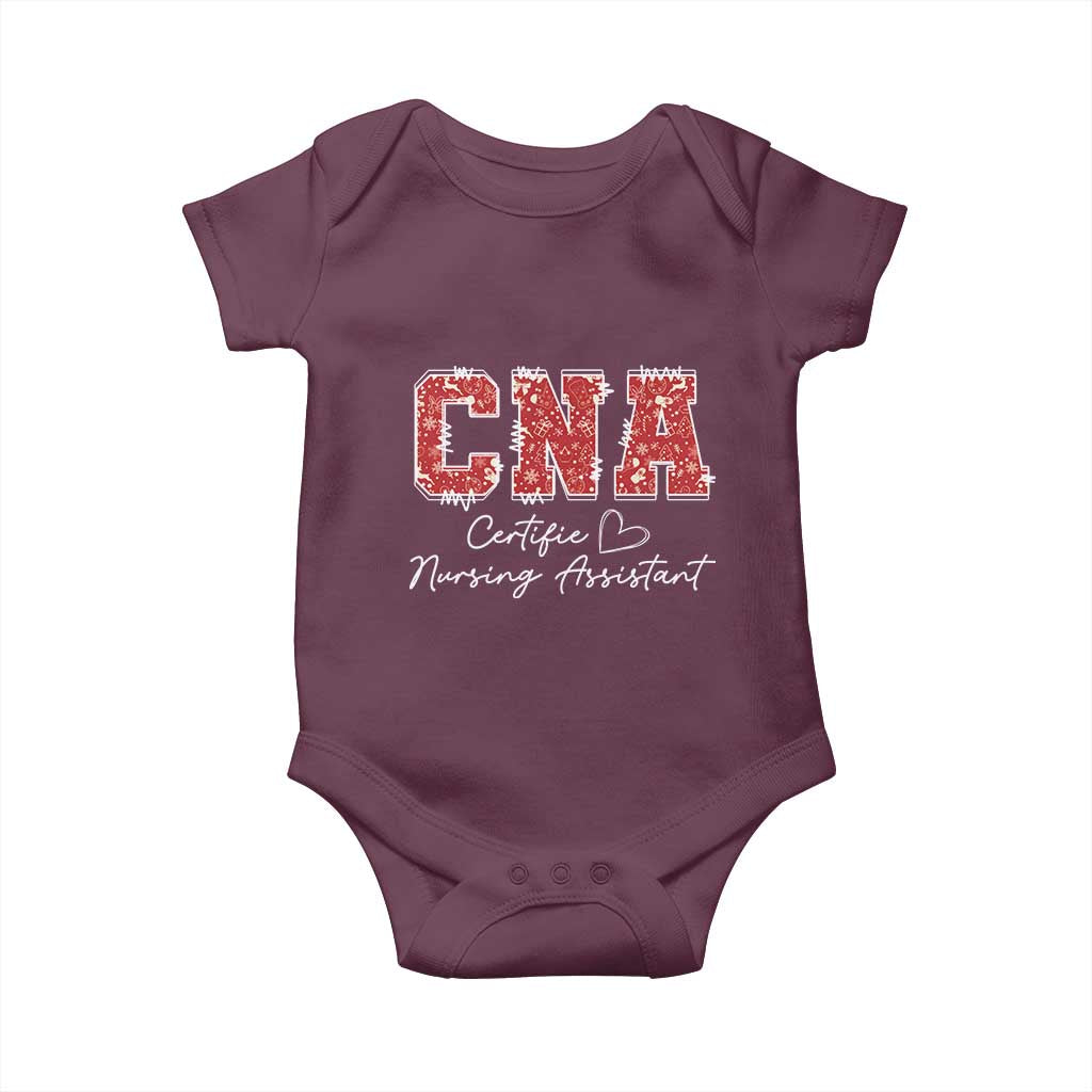 CNA Christmas Baby Onesie Certified Nursing Assistant Gift TS10 Maroon Print Your Wear