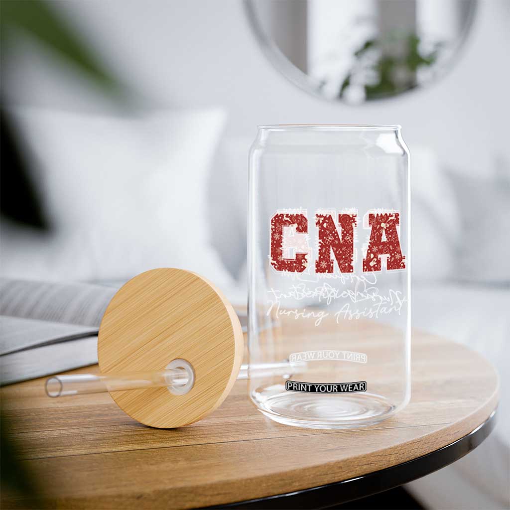 CNA Christmas Glass Can Certified Nursing Assistant Gift - Print Your Wear
