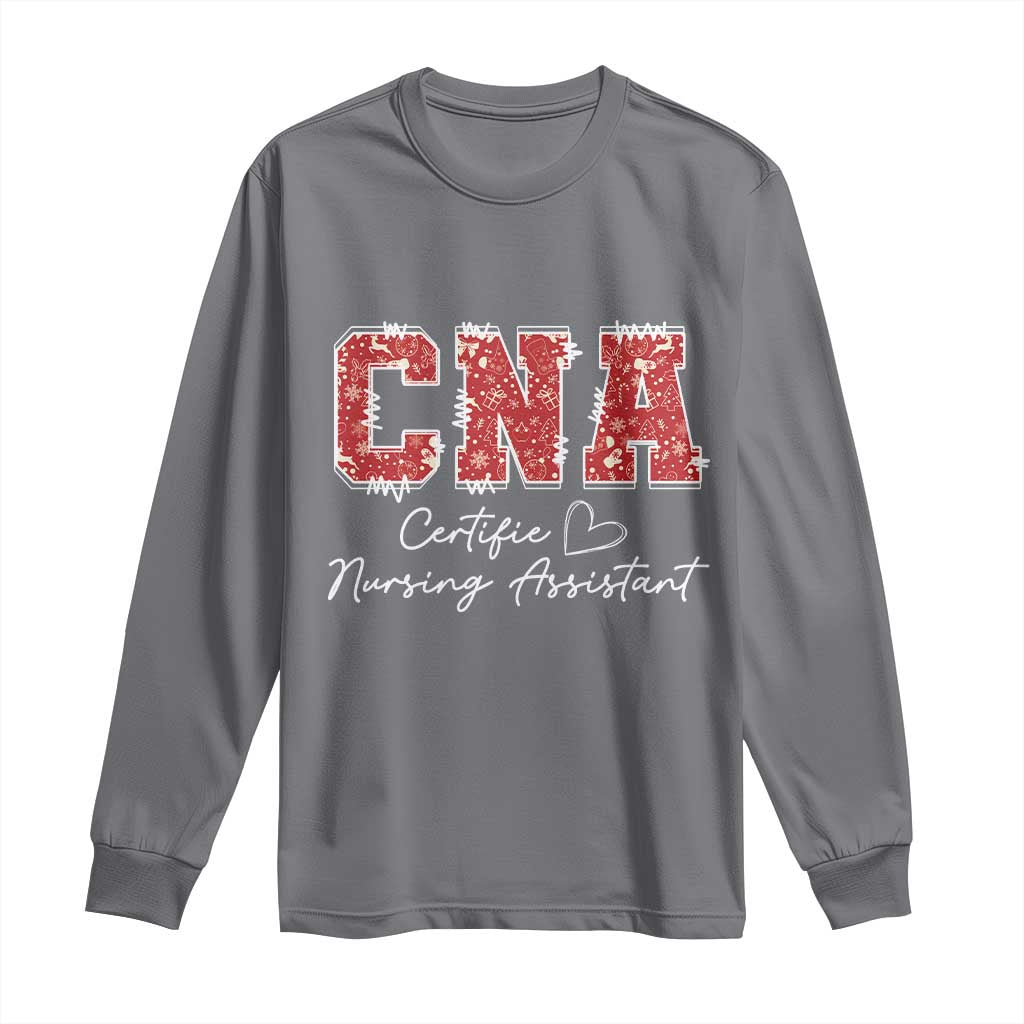CNA Christmas Long Sleeve Shirt Certified Nursing Assistant Gift - Print Your Wear