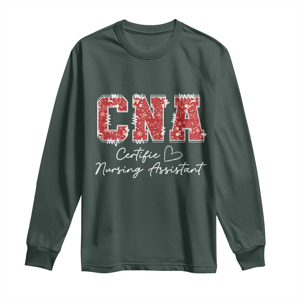 CNA Christmas Long Sleeve Shirt Certified Nursing Assistant Gift - Print Your Wear