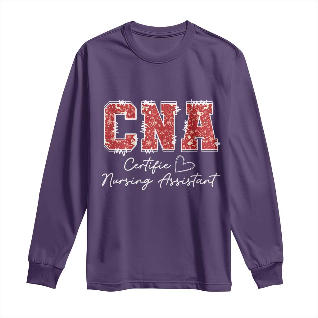 CNA Christmas Long Sleeve Shirt Certified Nursing Assistant Gift - Print Your Wear