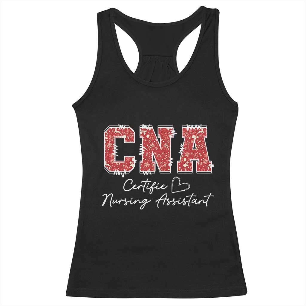 CNA Christmas Racerback Tank Top Certified Nursing Assistant Gift TS10 Black Print Your Wear