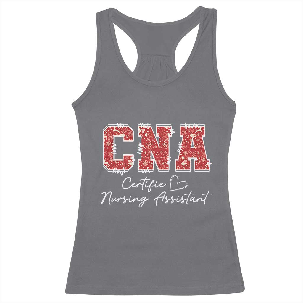 CNA Christmas Racerback Tank Top Certified Nursing Assistant Gift TS10 Charcoal Print Your Wear