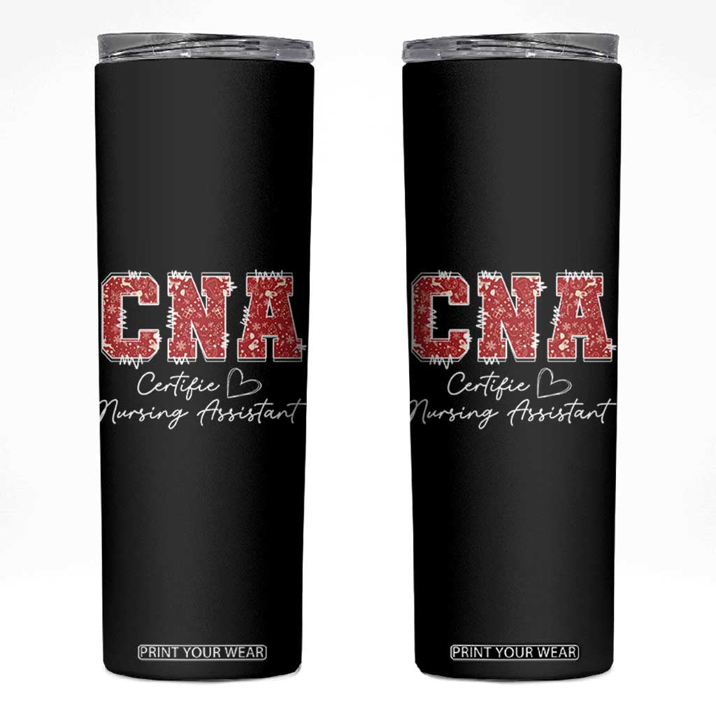 CNA Christmas Skinny Tumbler Certified Nursing Assistant Gift TS10 Black Print Your Wear