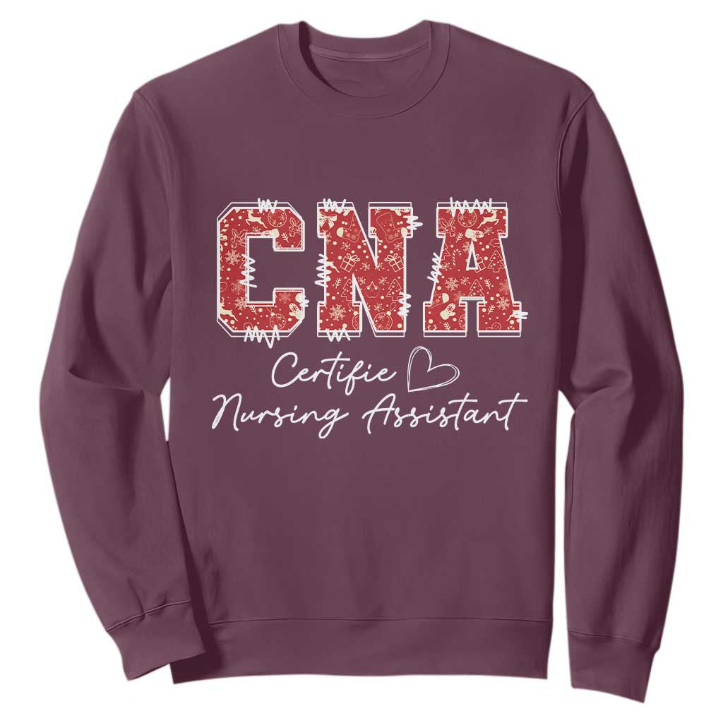 CNA Christmas Sweatshirt Certified Nursing Assistant Gift - Print Your Wear