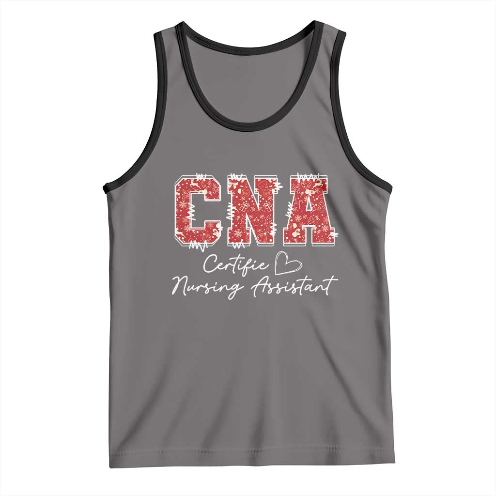 CNA Christmas Tank Top Certified Nursing Assistant Gift TS10 Deep Heather Black Print Your Wear