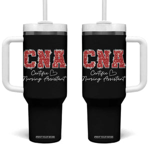 CNA Christmas Tumbler With Handle Certified Nursing Assistant Gift TS10 One Size: 40 oz Black Print Your Wear