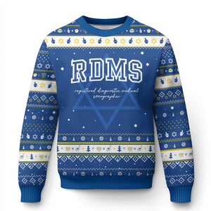 Sonographer Hanukkah Ugly Sweater RDMS Ultrasound Tech Technologist Gift TS10 Blue White Print Your Wear