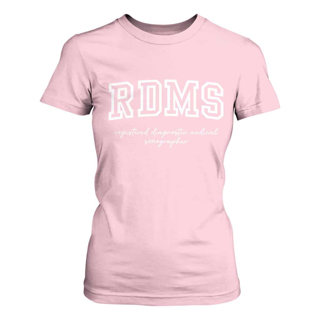 Sonographer T Shirt For Women RDMS Ultrasound Tech Technologist Gift TS10 Light Pink Print Your Wear