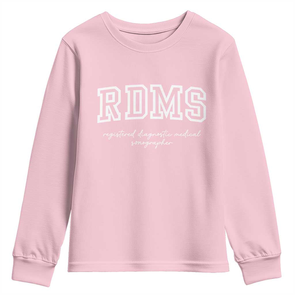 Sonographer Youth Sweatshirt RDMS Ultrasound Tech Technologist Gift TS10 Light Pink Print Your Wear