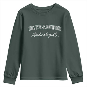 Ultrasound Tech Youth Sweatshirt Technologist Gift Sonographer Sonography Student TS10 Dark Forest Green Print Your Wear