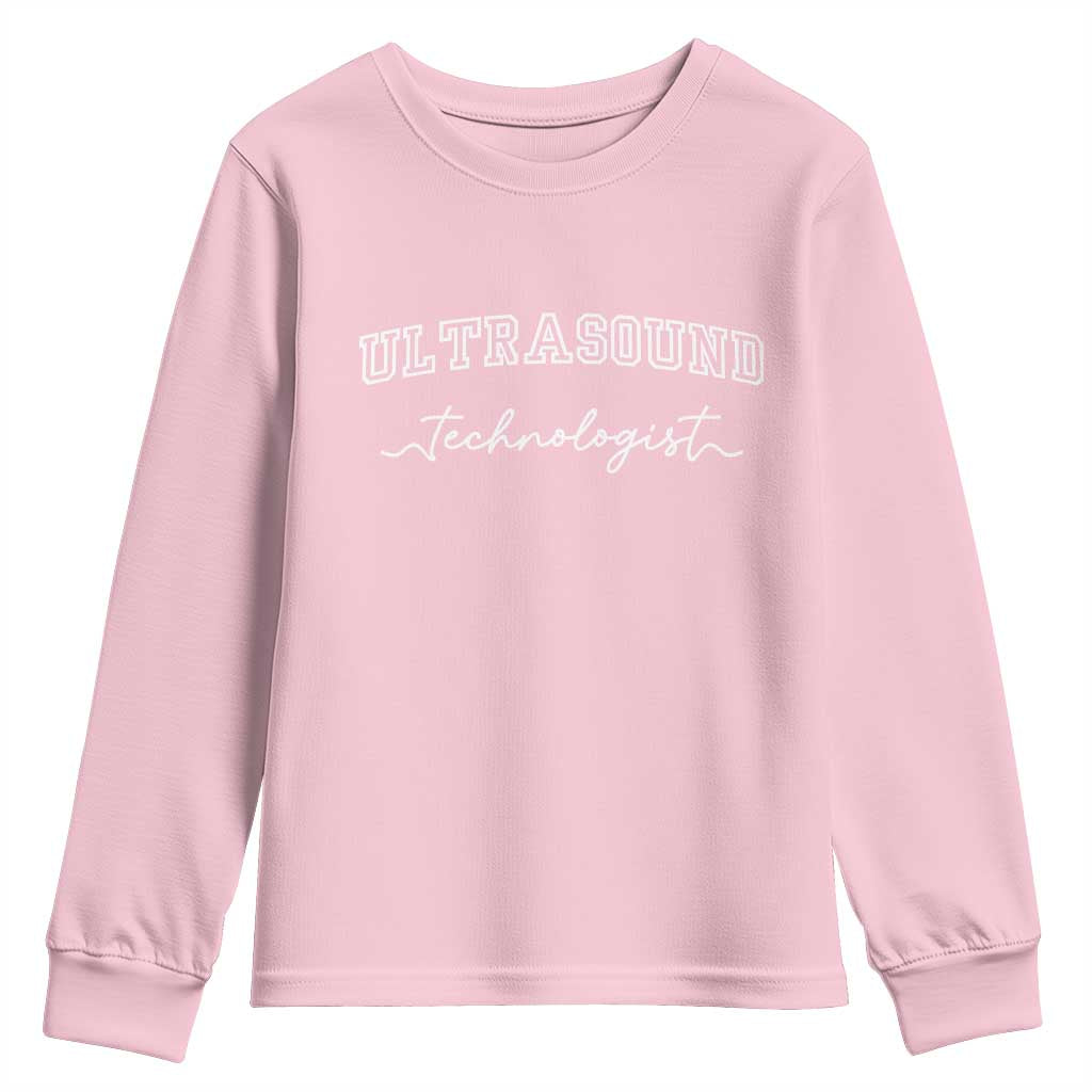 Ultrasound Tech Youth Sweatshirt Technologist Gift Sonographer Sonography Student TS10 Light Pink Print Your Wear