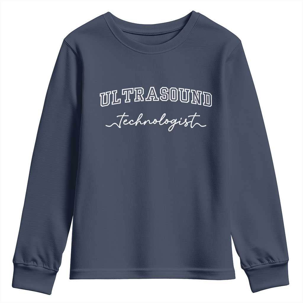 Ultrasound Tech Youth Sweatshirt Technologist Gift Sonographer Sonography Student TS10 Navy Print Your Wear