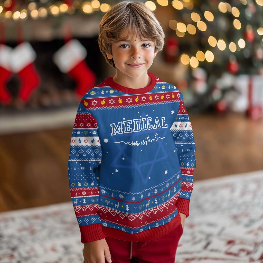 Medical Assistant Hanukkah Ugly Sweater MA Nurse Gift TS10 Blue Red Print Your Wear