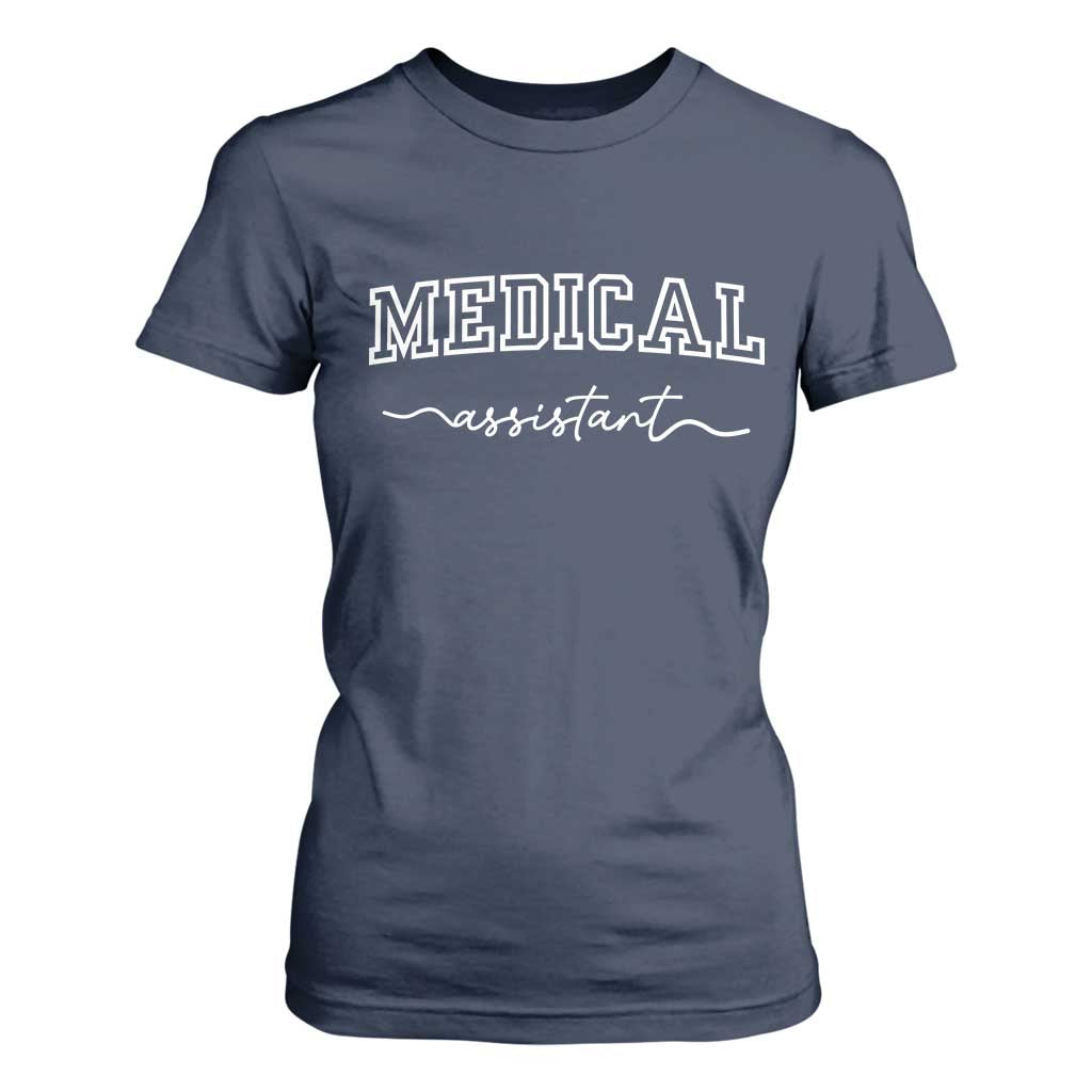 Medical Assistant T Shirt For Women MA Nurse Gift TS10 Navy Print Your Wear