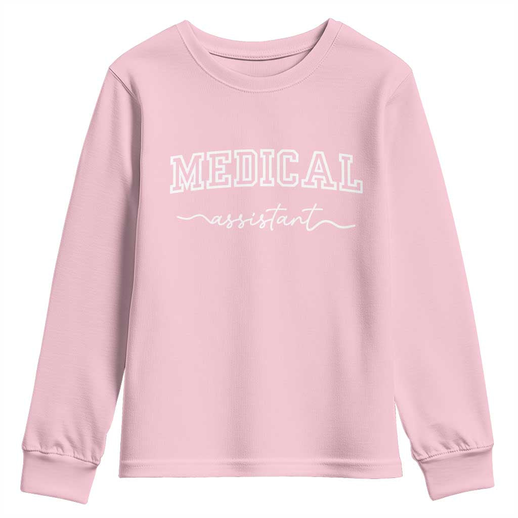 Medical Assistant Youth Sweatshirt MA Nurse Gift TS10 Light Pink Print Your Wear
