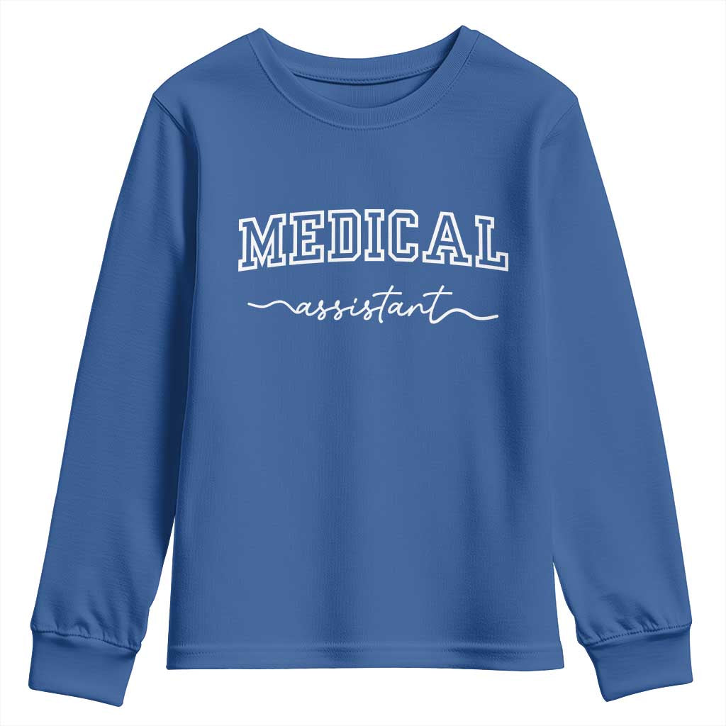 Medical Assistant Youth Sweatshirt MA Nurse Gift TS10 Royal Blue Print Your Wear