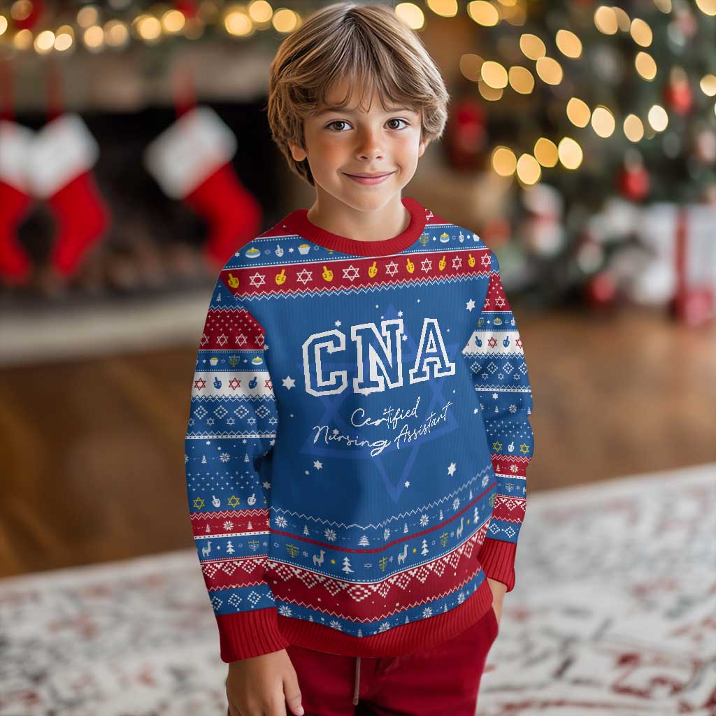 Certified Nursing Assistant Hanukkah Ugly Sweater CNA Gift TS10 Blue Red Print Your Wear