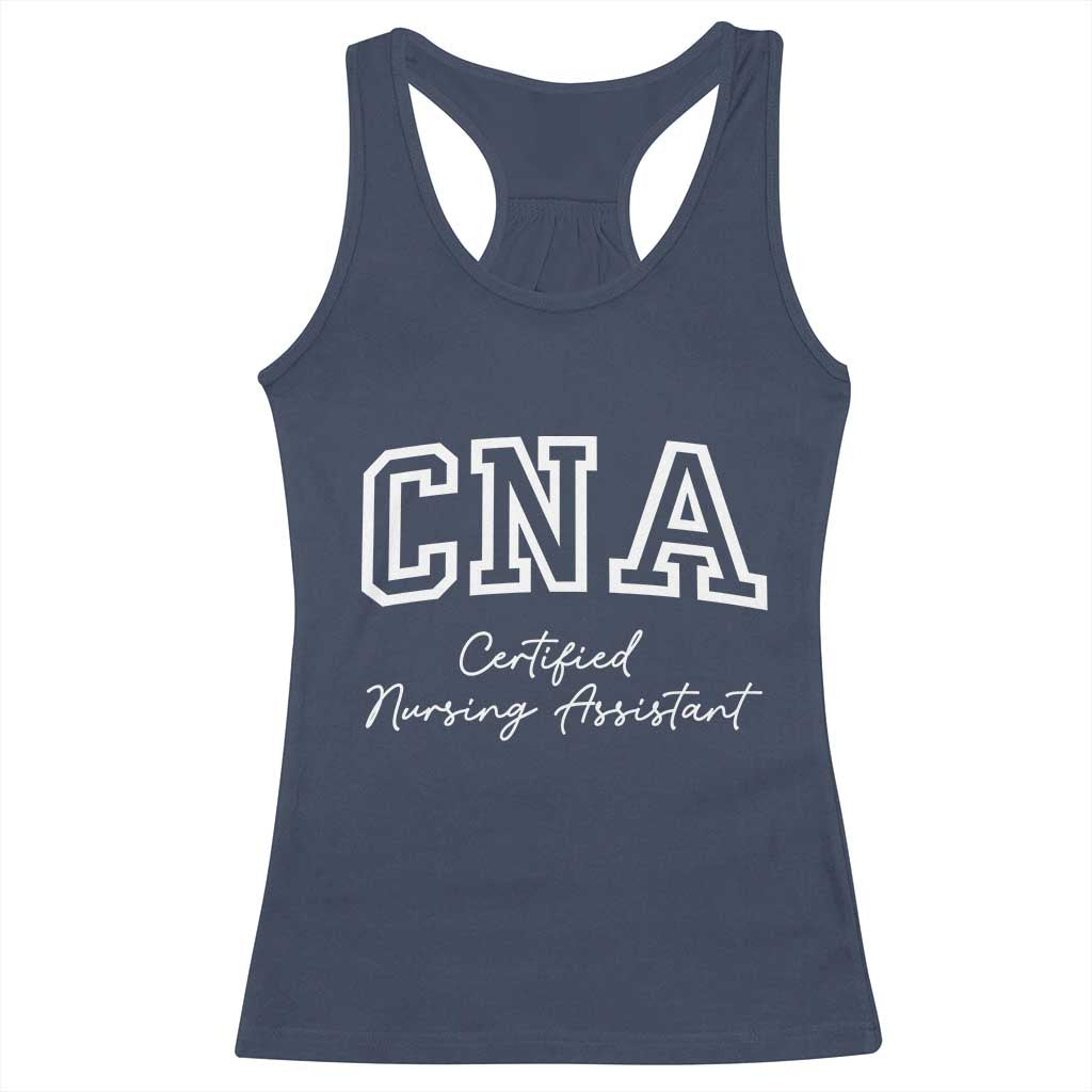 Certified Nursing Assistant Racerback Tank Top CNA Gift TS10 Navy Print Your Wear