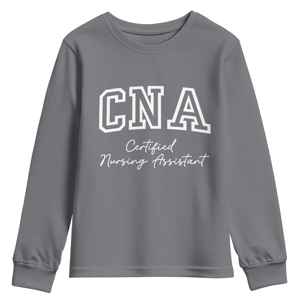 Certified Nursing Assistant Youth Sweatshirt CNA Gift TS10 Charcoal Print Your Wear