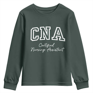 Certified Nursing Assistant Youth Sweatshirt CNA Gift TS10 Dark Forest Green Print Your Wear