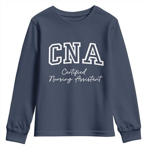 Certified Nursing Assistant Youth Sweatshirt CNA Gift TS10 Navy Print Your Wear