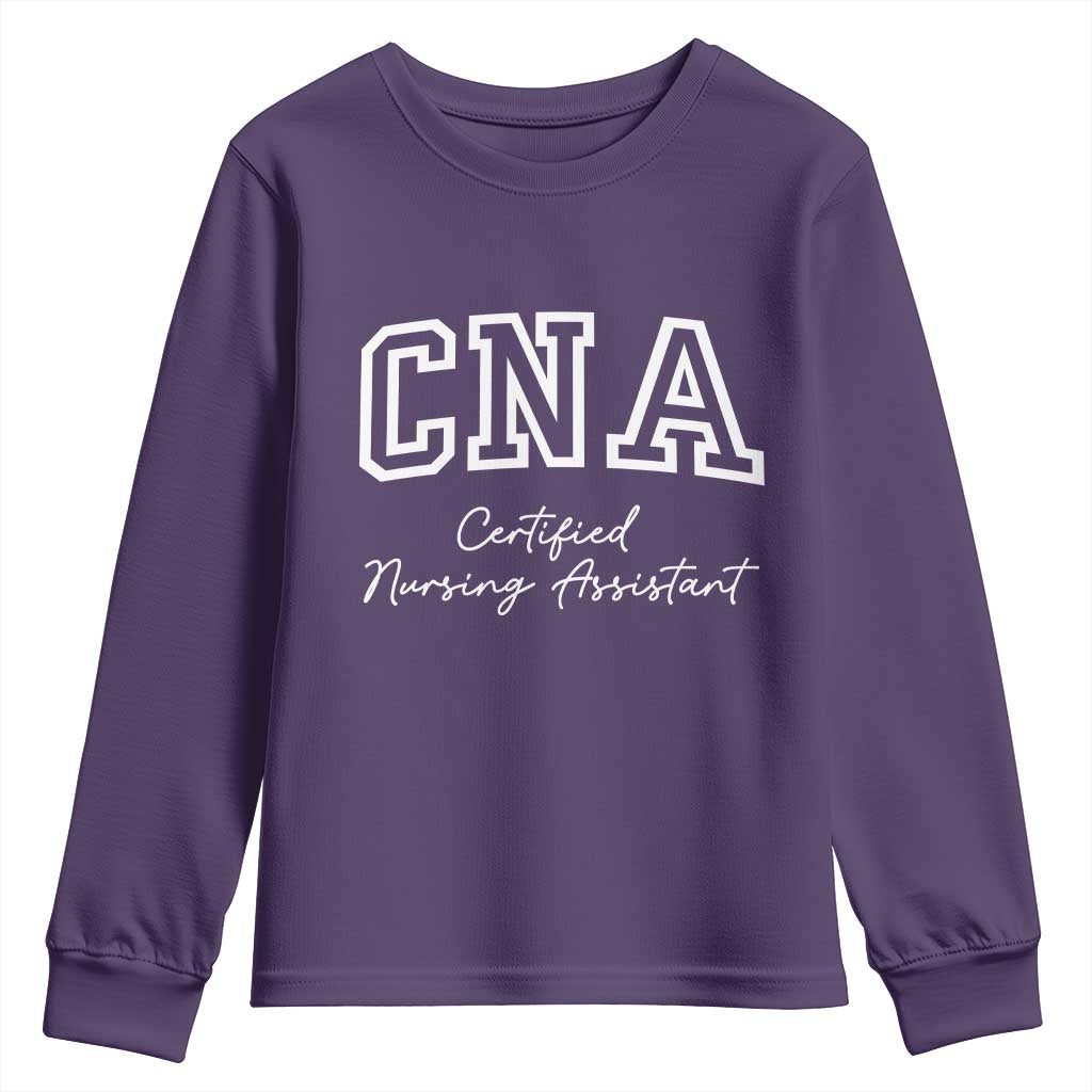 Certified Nursing Assistant Youth Sweatshirt CNA Gift TS10 Purple Print Your Wear