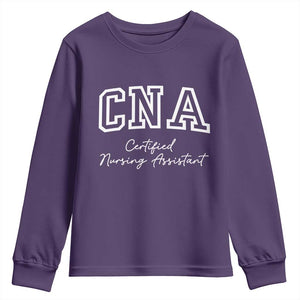 Certified Nursing Assistant Youth Sweatshirt CNA Gift TS10 Purple Print Your Wear
