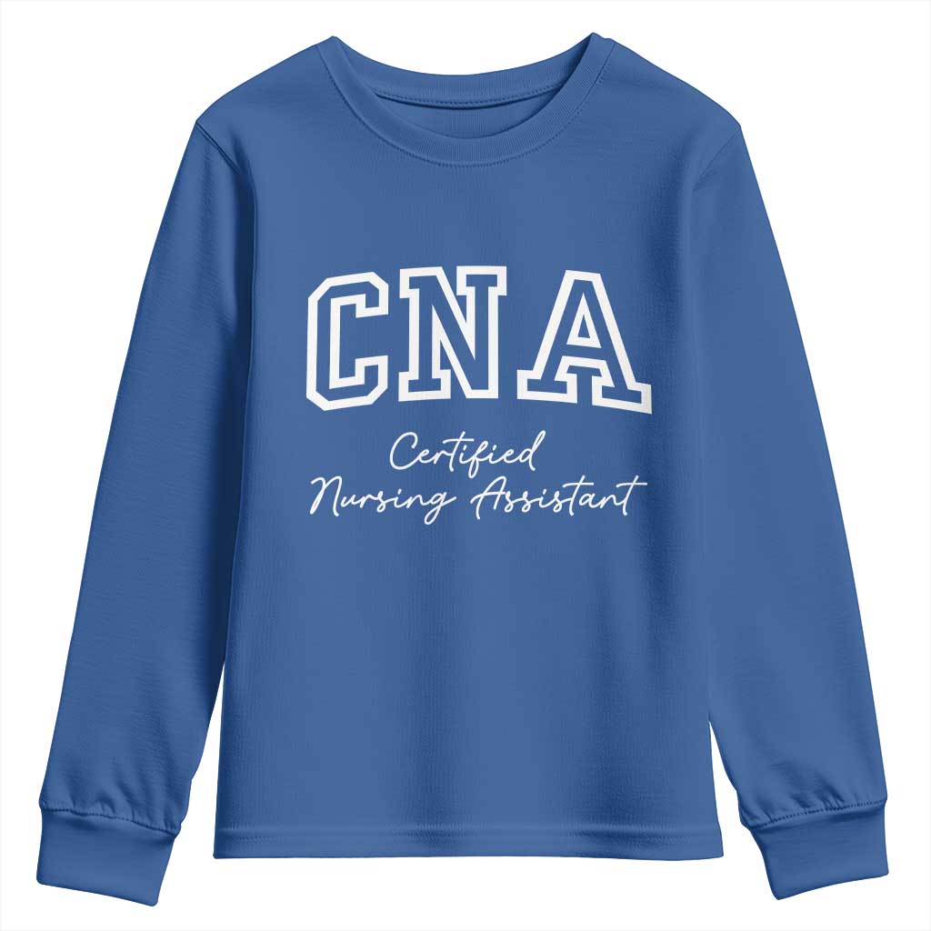 Certified Nursing Assistant Youth Sweatshirt CNA Gift TS10 Royal Blue Print Your Wear