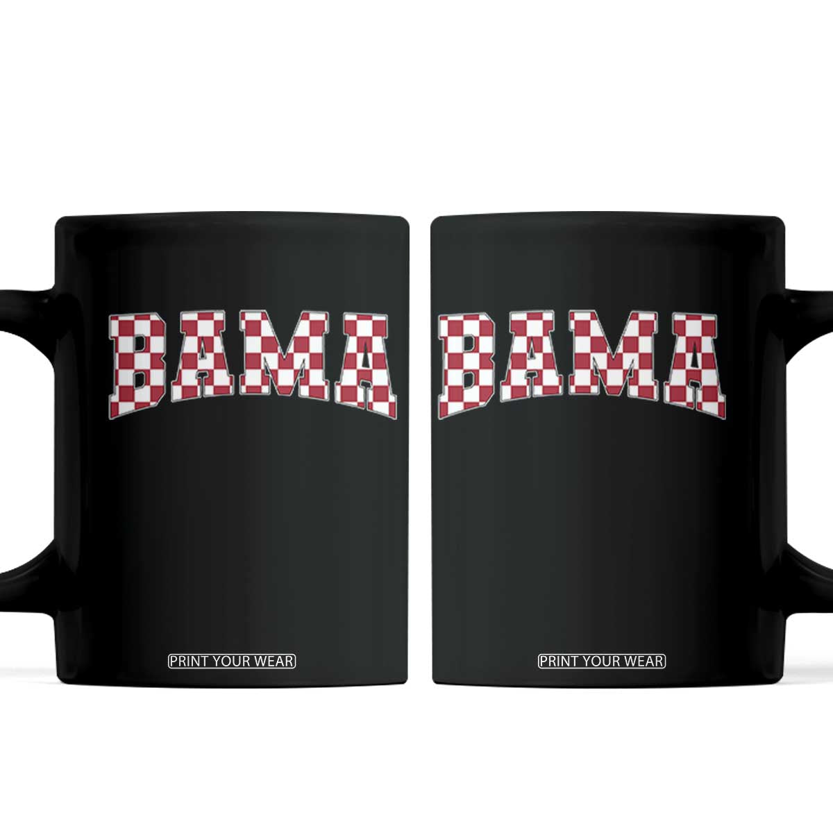 Vintage Bama Coffee Mug Retro Checkered Varsity Alabama Lover AL State TS10 Black Print Your Wear
