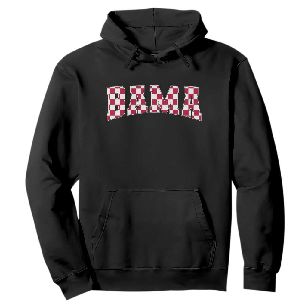 Vintage Bama Hoodie Retro Checkered Varsity Alabama Lover AL State TS10 Black Print Your Wear