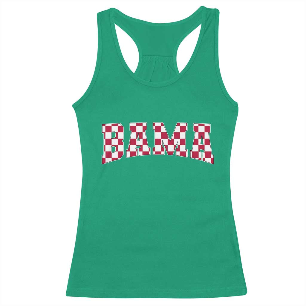 Vintage Bama Racerback Tank Top Retro Checkered Varsity Alabama Lover AL State TS10 Irish Green Print Your Wear