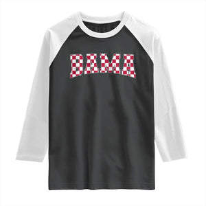 Vintage Bama Raglan Shirt Retro Checkered Varsity Alabama Lover AL State TS10 Black White Print Your Wear