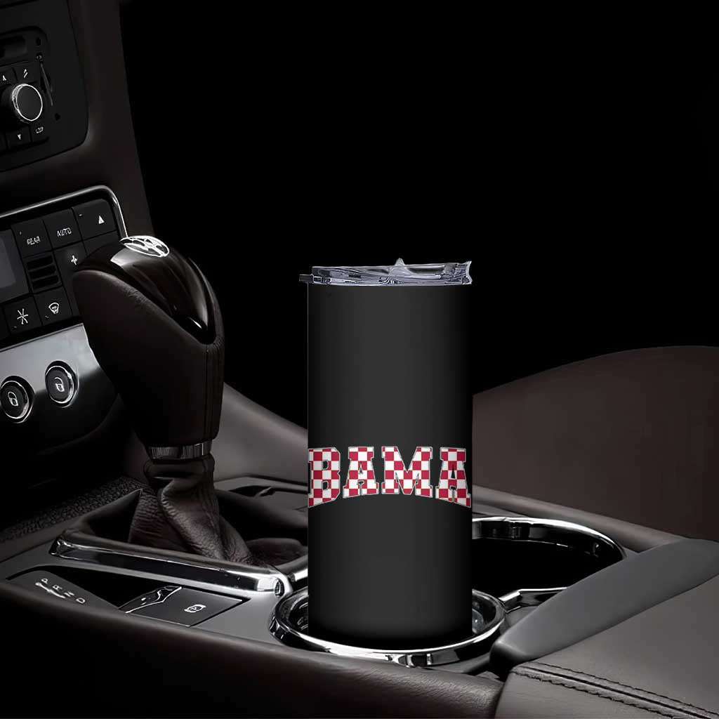 Vintage Bama Skinny Tumbler Retro Checkered Varsity Alabama Lover AL State TS10 Print Your Wear