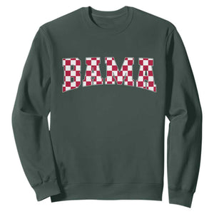 Vintage Bama Sweatshirt Retro Checkered Varsity Alabama Lover AL State TS10 Dark Forest Green Print Your Wear