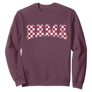 Vintage Bama Sweatshirt Retro Checkered Varsity Alabama Lover AL State TS10 Maroon Print Your Wear