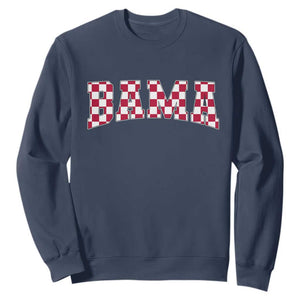 Vintage Bama Sweatshirt Retro Checkered Varsity Alabama Lover AL State TS10 Navy Print Your Wear