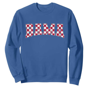 Vintage Bama Sweatshirt Retro Checkered Varsity Alabama Lover AL State TS10 Royal Blue Print Your Wear