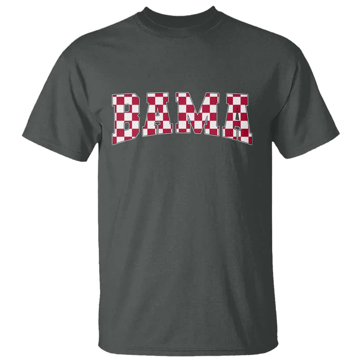 Vintage Bama T Shirt Retro Checkered Varsity Alabama Lover AL State TS10 Dark Heather Print Your Wear