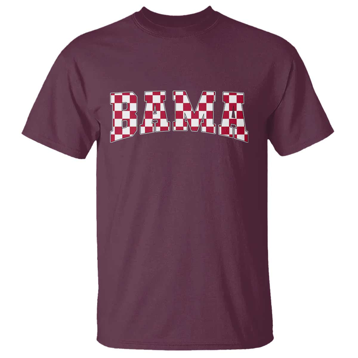 Vintage Bama T Shirt Retro Checkered Varsity Alabama Lover AL State TS10 Maroon Print Your Wear
