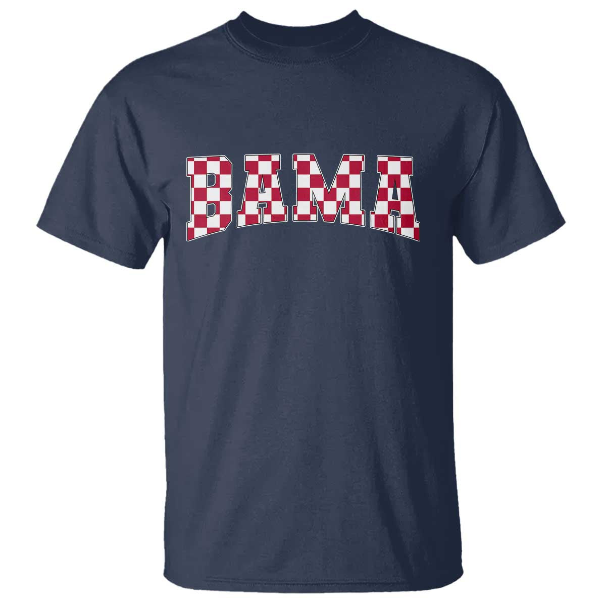 Vintage Bama T Shirt Retro Checkered Varsity Alabama Lover AL State TS10 Navy Print Your Wear