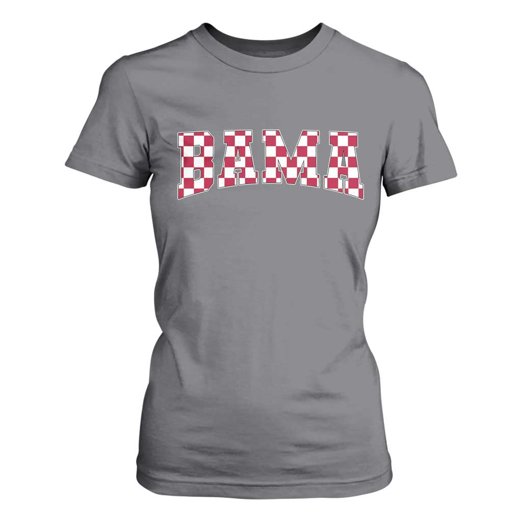 Vintage Bama T Shirt For Women Retro Checkered Varsity Alabama Lover AL State TS10 Charcoal Print Your Wear