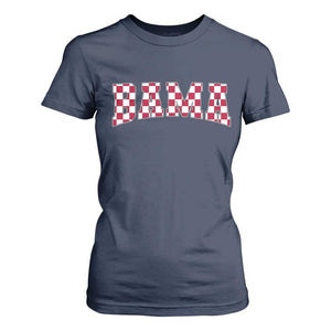 Vintage Bama T Shirt For Women Retro Checkered Varsity Alabama Lover AL State TS10 Navy Print Your Wear