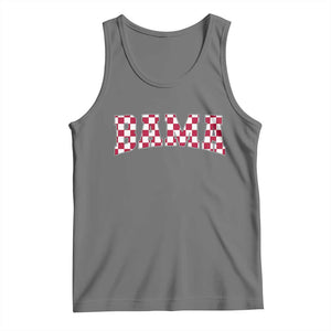 Vintage Bama Tank Top Retro Checkered Varsity Alabama Lover AL State TS10 Black Heather Print Your Wear