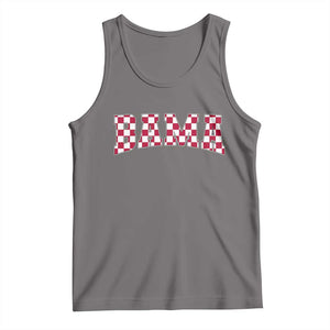 Vintage Bama Tank Top Retro Checkered Varsity Alabama Lover AL State TS10 Deep Heather Print Your Wear