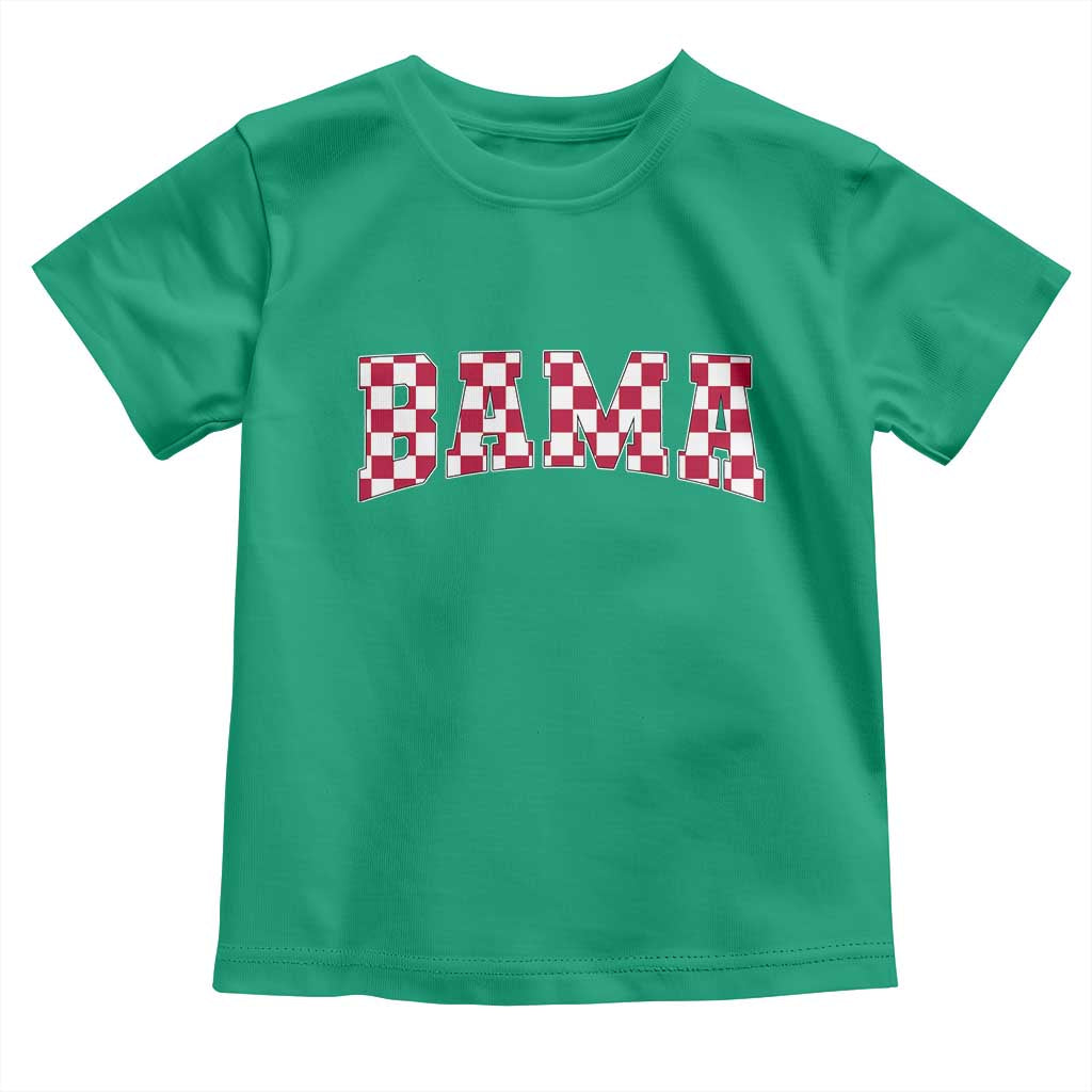 Vintage Bama Toddler T Shirt Retro Checkered Varsity Alabama Lover AL State TS10 Irish Green Print Your Wear