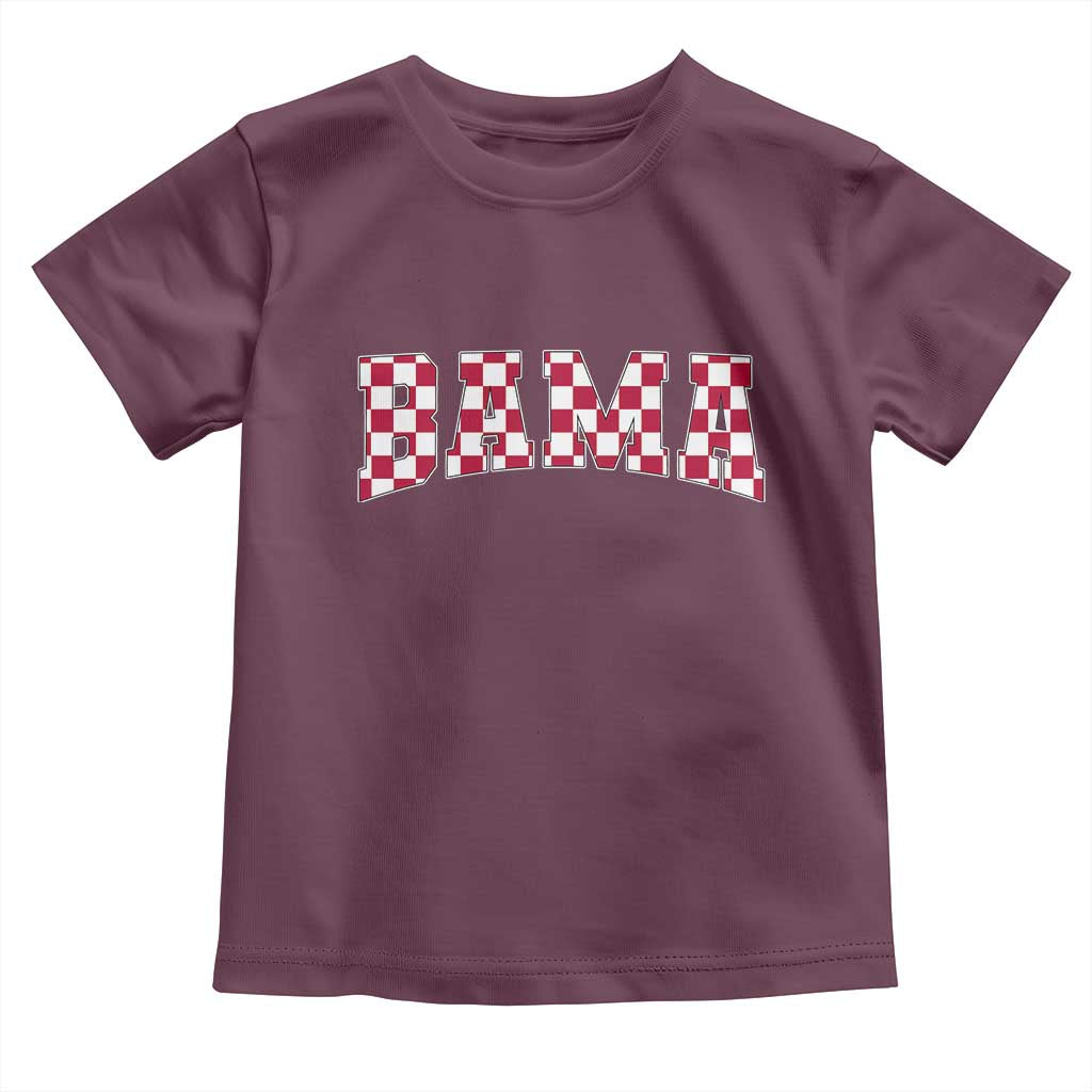 Vintage Bama Toddler T Shirt Retro Checkered Varsity Alabama Lover AL State TS10 Maroon Print Your Wear