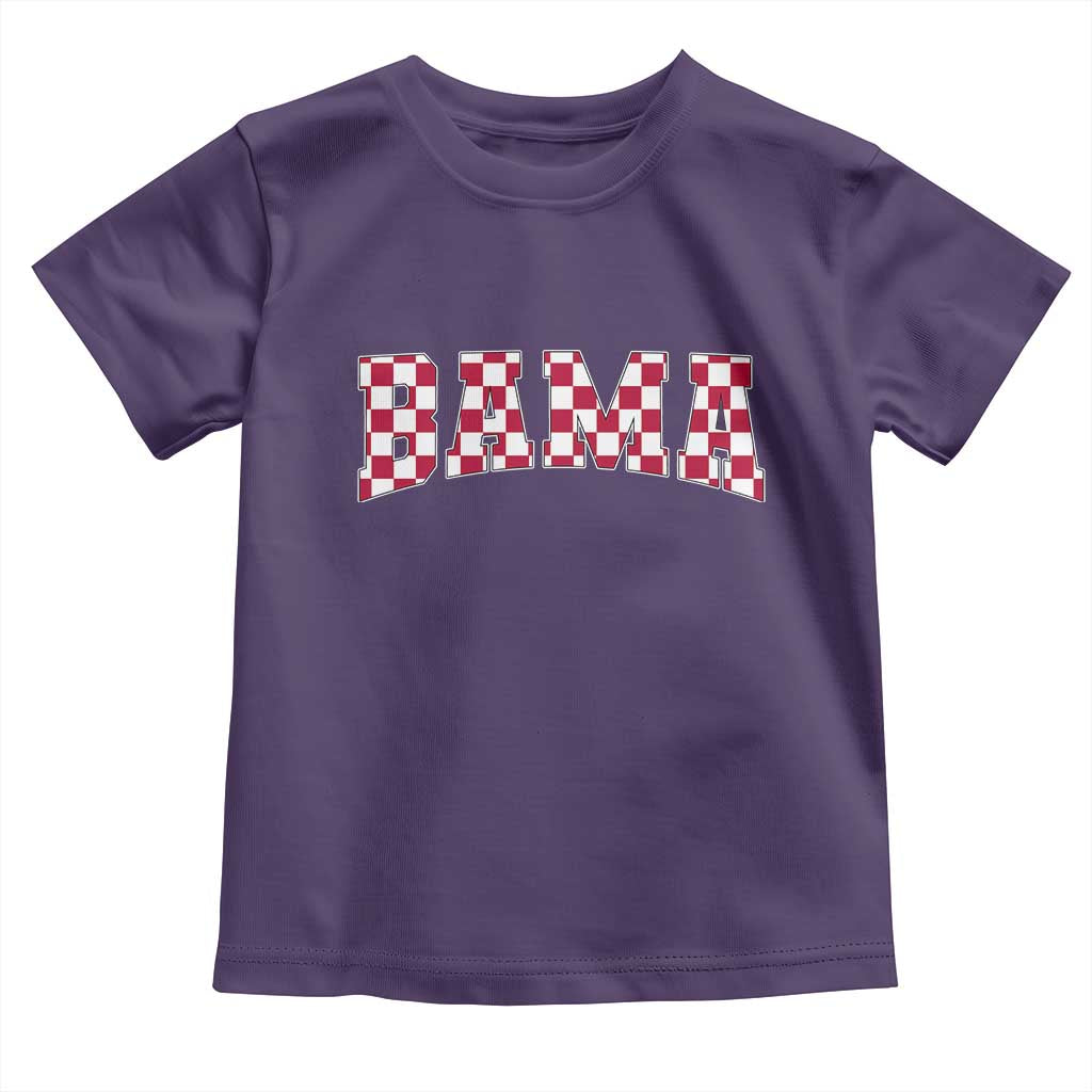 Vintage Bama Toddler T Shirt Retro Checkered Varsity Alabama Lover AL State TS10 Purple Print Your Wear
